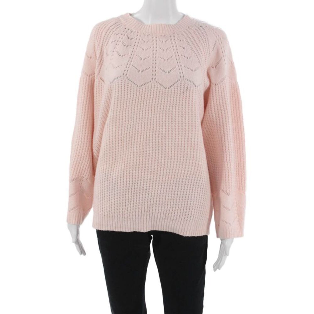 Pink Martini Unisex Pullover Sweater Pink Crew Neck Long Sleeve Size 2XS